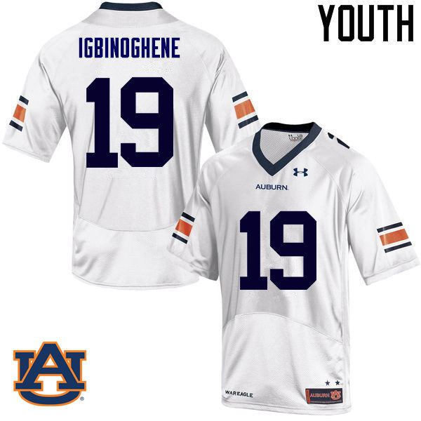 Youth Auburn Tigers #19 Noah Igbinoghene College Football Jerseys Sale-White
